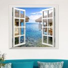 3D Artificial Window View 3D Wall Decals Sea View Room Stickers Home Wall Decor Gift