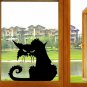 Halloween Scary Black Cat Glass Sticker Halloween Decor