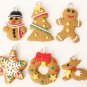 6 pcs Cute Gold Christmas Tree Keychain Hanging Ornament Polymer Clay Decoration