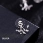 925 Silver Needle Leaves Cubic Zircon Crystal Stud Earrings