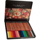 24 Colored Drawing Oil Base Non-toxic Pencils Tin Set