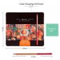 24 Colored Drawing Oil Base Non-toxic Pencils Tin Set