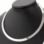 Slim Curved Metal Bib Choker Collar Necklace Gold Silver Plated