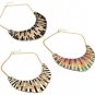 Multicolor Punk Shell Fan Shape Metal Collar Choker Statement Necklace