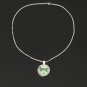 Bronze Silver Dragonfly Glass Cabochon Pendant Chain Necklace