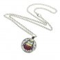 Cute Cartoon Owl Glass Cabochon Silver Long Chain Pendant Necklace