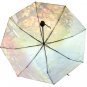 Autumn Leaves Anti UV 3 Floding Oil Painting Clear Rain Bumbershoot Umbrella