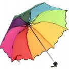 Multi Color Flouncing Dome Parasol Folding Sun/Rain/Wind Umbrella