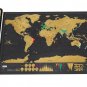 Black Luxury Scratch World Map Cylinder Packing Home Decor Gift