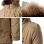 Men's Winter Cotton Thicken Warm Coat Hooded Drawstring Long Outdoor Overcoat