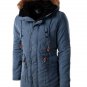 Men's Winter Cotton Thicken Warm Coat Hooded Drawstring Long Outdoor Overcoat