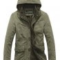 Men Winter Thicken Cotton-padded Jacket Zipper Hooded Coat