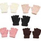 Soft Coral Fleece Gloves Fingerless Pure Color Short Mittens