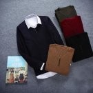 Winter Autumn Long-sleeve Colourful V Collar Men Pullover Slim Casual Sweaters