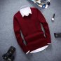 Winter Autumn Long-sleeve Colourful V Collar Men Pullover Slim Casual Sweaters