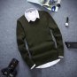 Winter Autumn Long-sleeve Colourful V Collar Men Pullover Slim Casual Sweaters