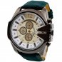 Men Chic Big Dial Leather Stainless Steel Analog Quartz Sports Wrist Watch Round