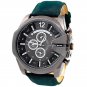 Men Chic Big Dial Leather Stainless Steel Analog Quartz Sports Wrist Watch Round