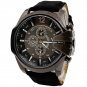 Men Chic Big Dial Leather Stainless Steel Analog Quartz Sports Wrist Watch Round