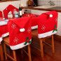 Christmas Snowflake Red Hat Chair Cover Kitchen Dinner Seat Back Cover Home Party Decor