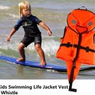 Kids Swimming Life Jacket Vest Whistle Child Youth Boy Girl Boating
