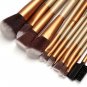 Professional Golden Makeup Brushes Set Eyebrow Shadow Brush with Leather 12Pcs
