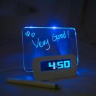 Digital Snooze Alarm Clock Calendar 4 Port USB Hub Memo Message Board + Pen