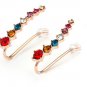 Rhinestone Crystal Ear Cuff Earrings 18K Rose Gold Plated
