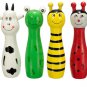 Wooden Bowling Ball Skittle Game Cute Animal Shape For Kids Children Toys Gift