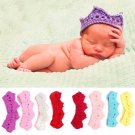 Newborn Baby Winter Girl Boy Crochet Knit Crown Photography Accessories Hair Head