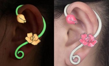 Creative Luminous Ear Clip Animal Flower Wrap Earring Cuff