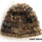 Ladies Fluffy Russian Cossack Hats Rabbit Fur Knitted Ski Cap