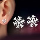 1 Pair Silver New Women Jewelry Girl Snow Flower Shape Stud Fashion Earrings