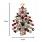 Green Red Christmas Tree Rhinestone Brooch Pin Christmas Gift