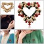 Colorful Crystal Christmas Bell Elk Snowman Brooch Pins Christmas Gift