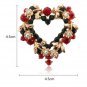 Colorful Crystal Christmas Bell Elk Snowman Brooch Pins Christmas Gift