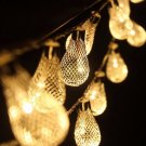 2M 20 LED Battery Powered Metal Raindrop String Light Home Wedding Party Christmas Decor