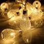 2M 20 LED Battery Powered Metal Raindrop String Light Home Wedding Party Christmas Decor