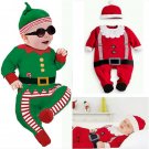 2Pcs Toddler Baby Boy Girl Kids Christmas Outfits Romper Hat Santa Set