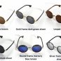 Women Men's Vintage Retro Round Golden Metal Mirrored Sunglasses