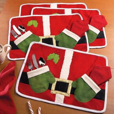 Chritmas Xmas Santa Clua Table Placemat Cover Tableware Mat