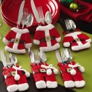 3 Sets Santa Claus Christmas Fork Spoon Cutlery Holder Decor