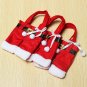 3 Sets Santa Claus Christmas Fork Spoon Cutlery Holder Decor