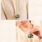 Vintage Turquoise Rhinestone Elephant Pendant Necklace Long Chain