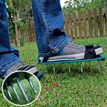 Gardening Grass Lawn Plastic Aerating Shoes Greensward Spikes Loosening Equipment