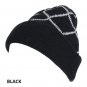 Male Knitted Slouch Beanie Hat Grid Twill Square Double Layer Elastic Outdoor Cap