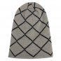 Male Knitted Slouch Beanie Hat Grid Twill Square Double Layer Elastic Outdoor Cap