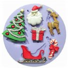 Christmas Silicone Fondant Cake Mold Christmas Tree Gift Deer Sled Mould
