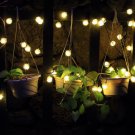 4.8M Solar Warm White Colorul 20 LED Garden Patio Decorative Ball Fuzz Fairy String Lights