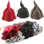 Cute Solid Winter Warmer Twisted Crochet Calotte Gorro Knitted Hat Pointed Cap Acrylic Beanie